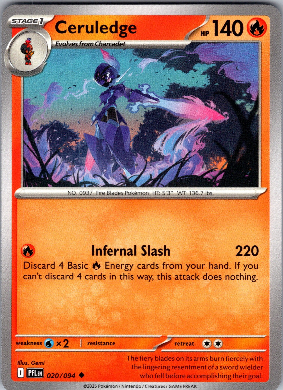 Ceruledge Uncommon ME02: Phantasmal Flames 020/094 LP