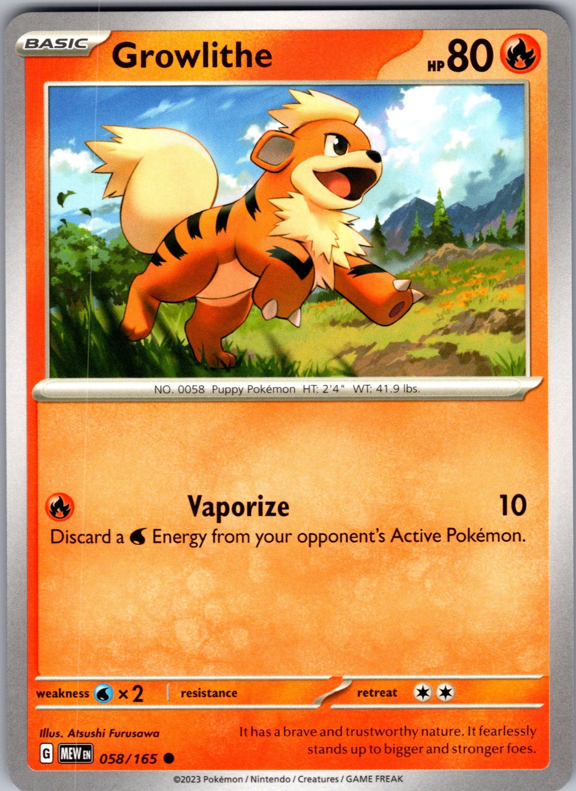 Growlithe Common SV: Scarlet & Violet 151 058/165 LP