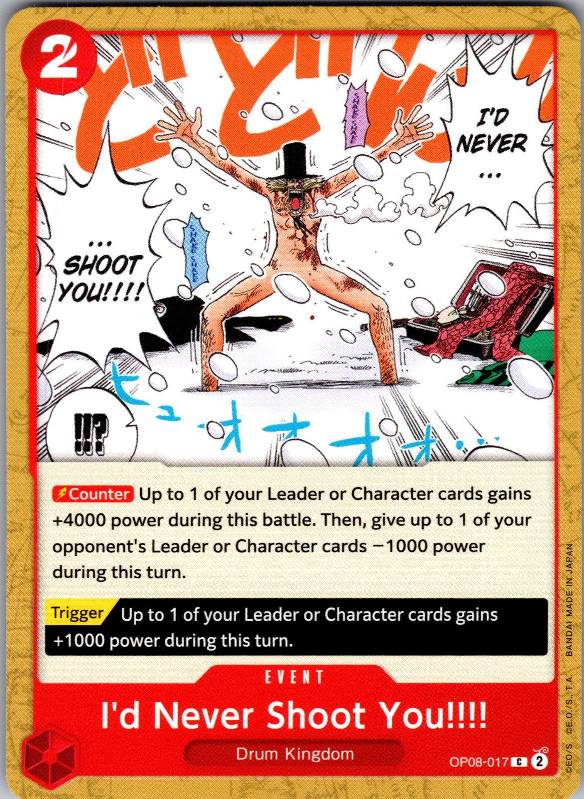 I'd Never Shoot You!!!! C Two Legends Pre-Release Cards OP08-017 LP