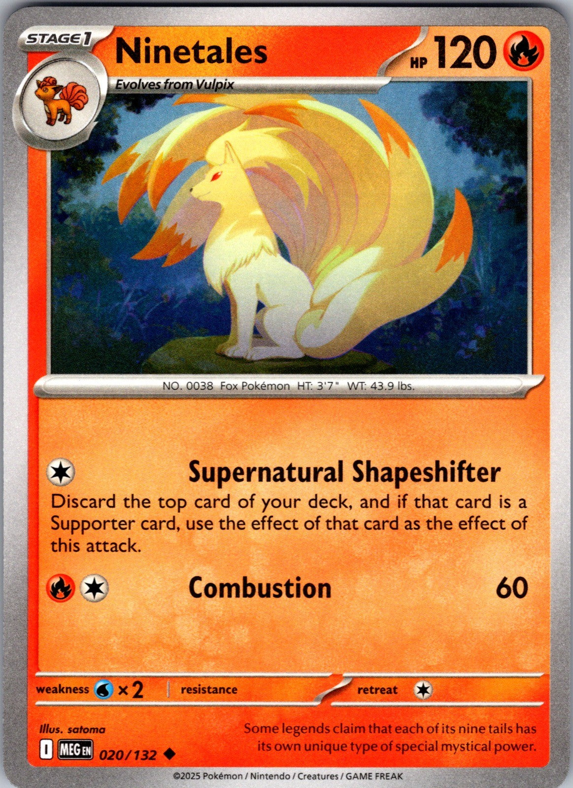Ninetales Uncommon ME01: Mega Evolution 020/132 LP
