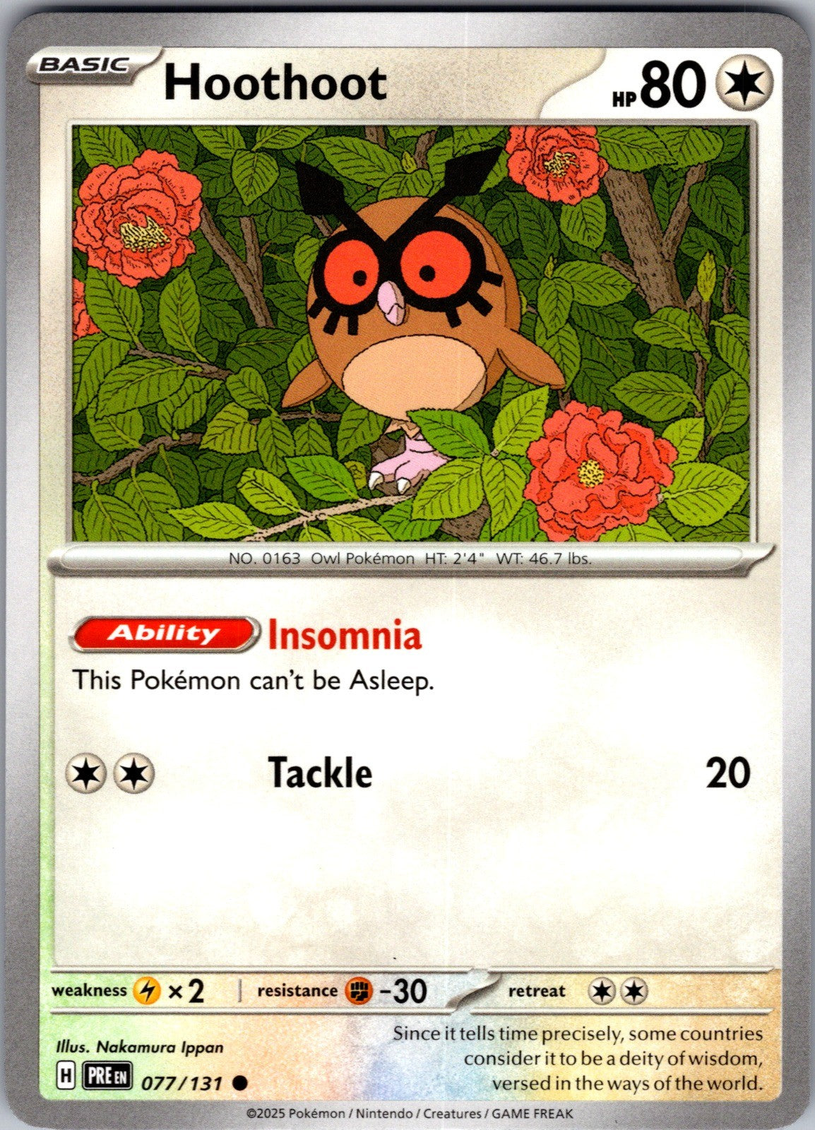 Hoothoot Common SV: Prismatic Evolutions 077/131 LP