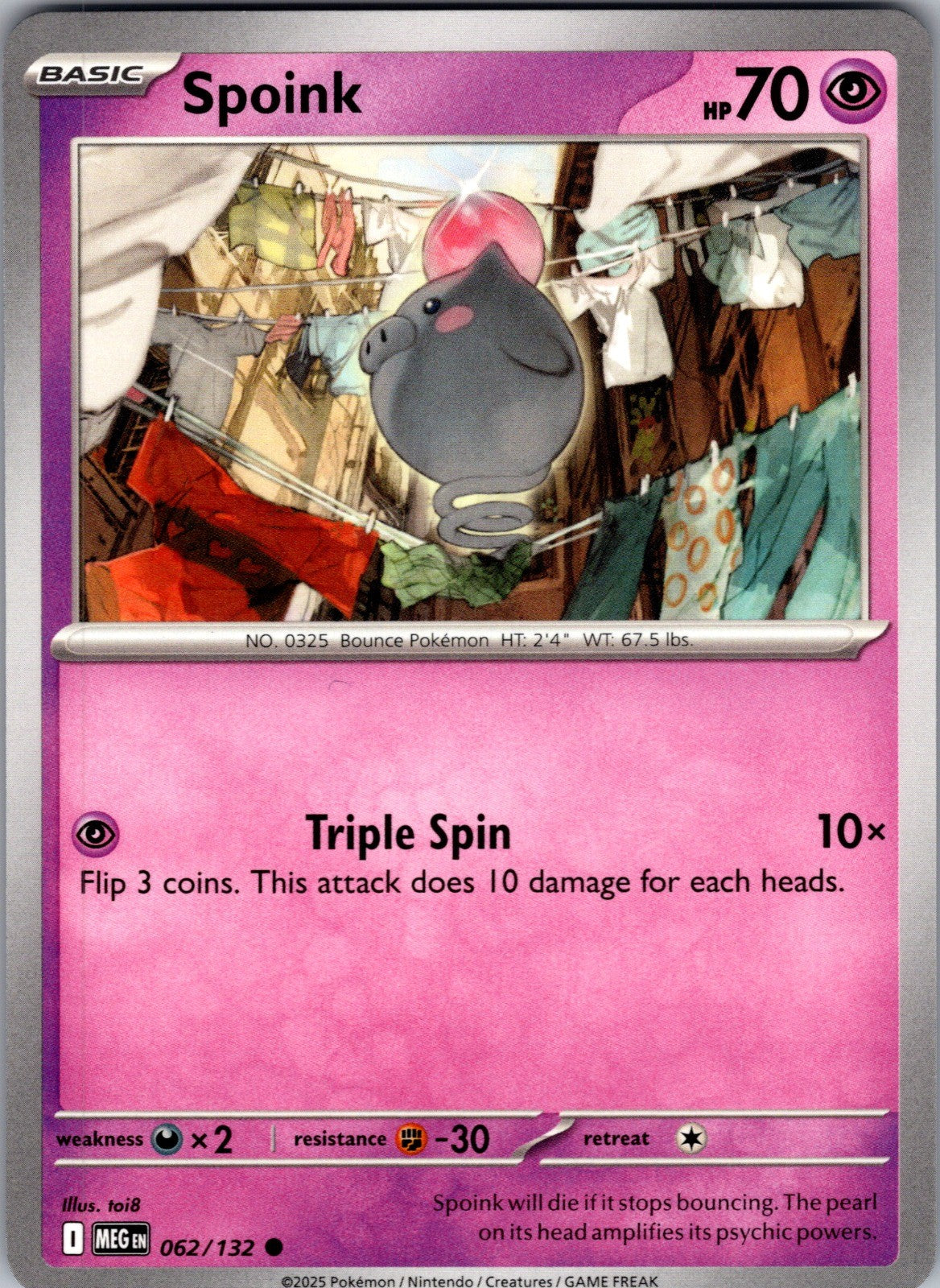 Spoink Common ME01: Mega Evolution 062/132 LP