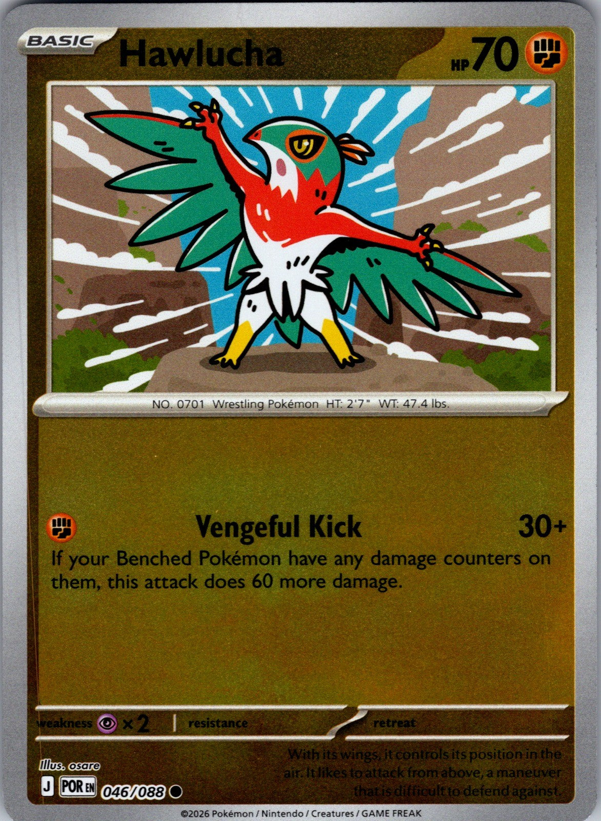 Hawlucha Reverse Holo Common ME03: Perfect Order 046/088 LP
