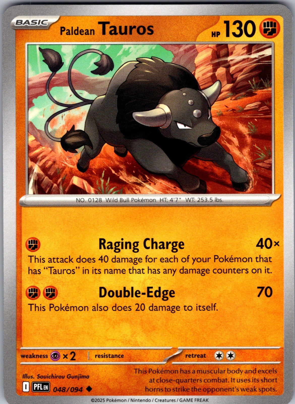 Paldean Tauros Uncommon ME02: Phantasmal Flames 048/094 LP