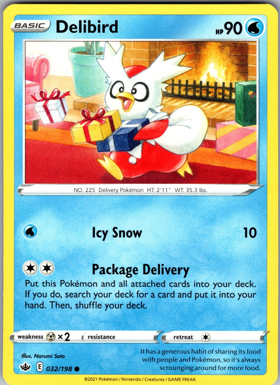 Delibird Common SWSH06: Chilling Reign 032/198 LP
