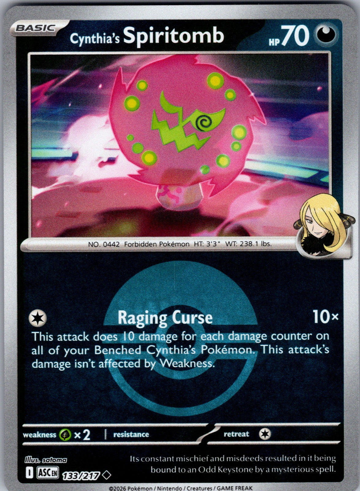 Cynthia's Spiritomb - (Energy Symbol Pattern) Reverse Holo Uncommon ME: Ascended