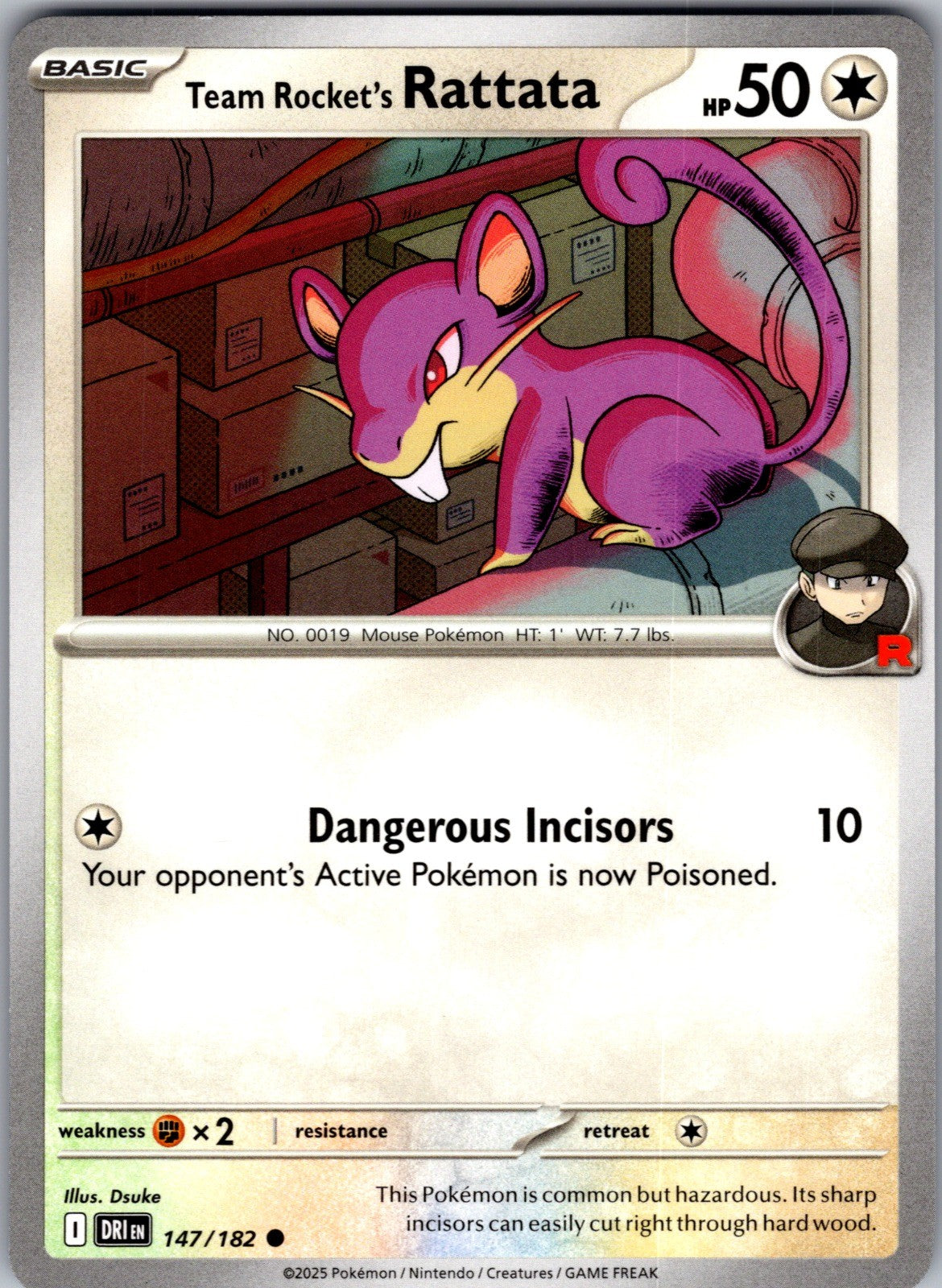 Team Rocket's Rattata Common SV10: Destined Rivals 147/182 LP