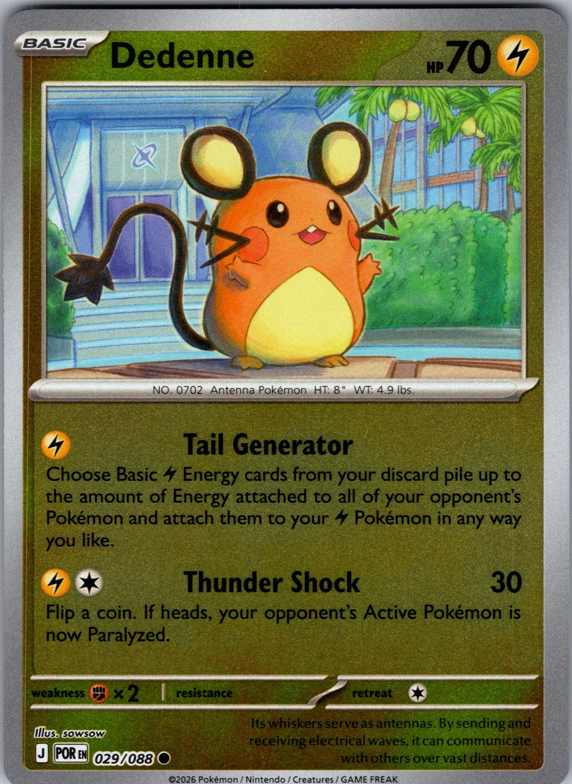Dedenne - Reverse Holo Common ME03: Perfect Order 029/088 LP