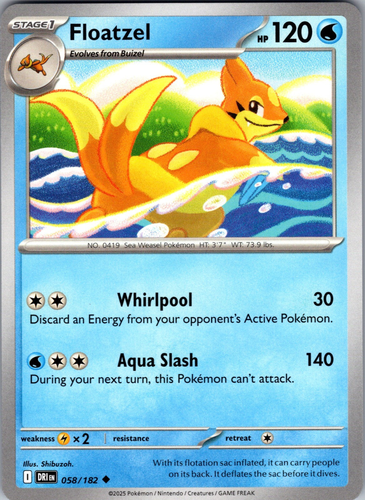 Floatzel Uncommon SV10: Destined Rivals 058/182 LP