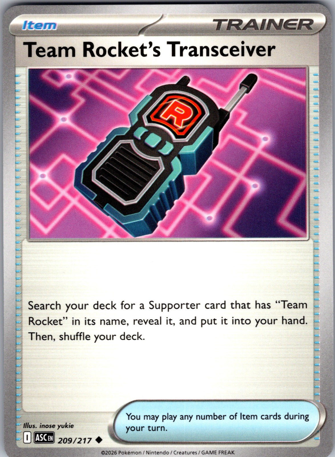 Team Rocket's Transceiver Uncommon ME: Ascended Heroes 209/217 LP