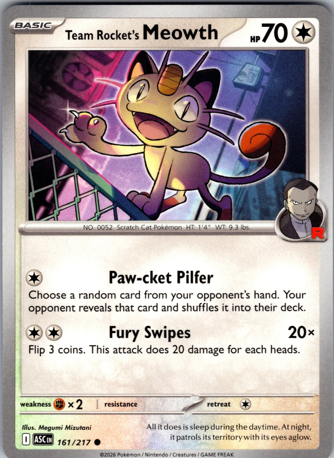 Team Rocket's Meowth Common ME: Ascended Heroes 161/217 LP