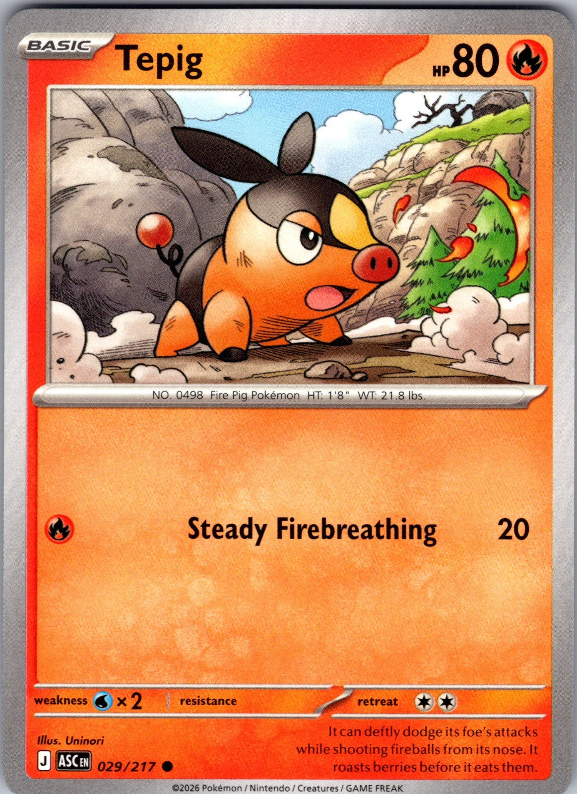 Tepig - (Cosmos Holo) Holo Common Miscellaneous Cards & Products 029/217 LP