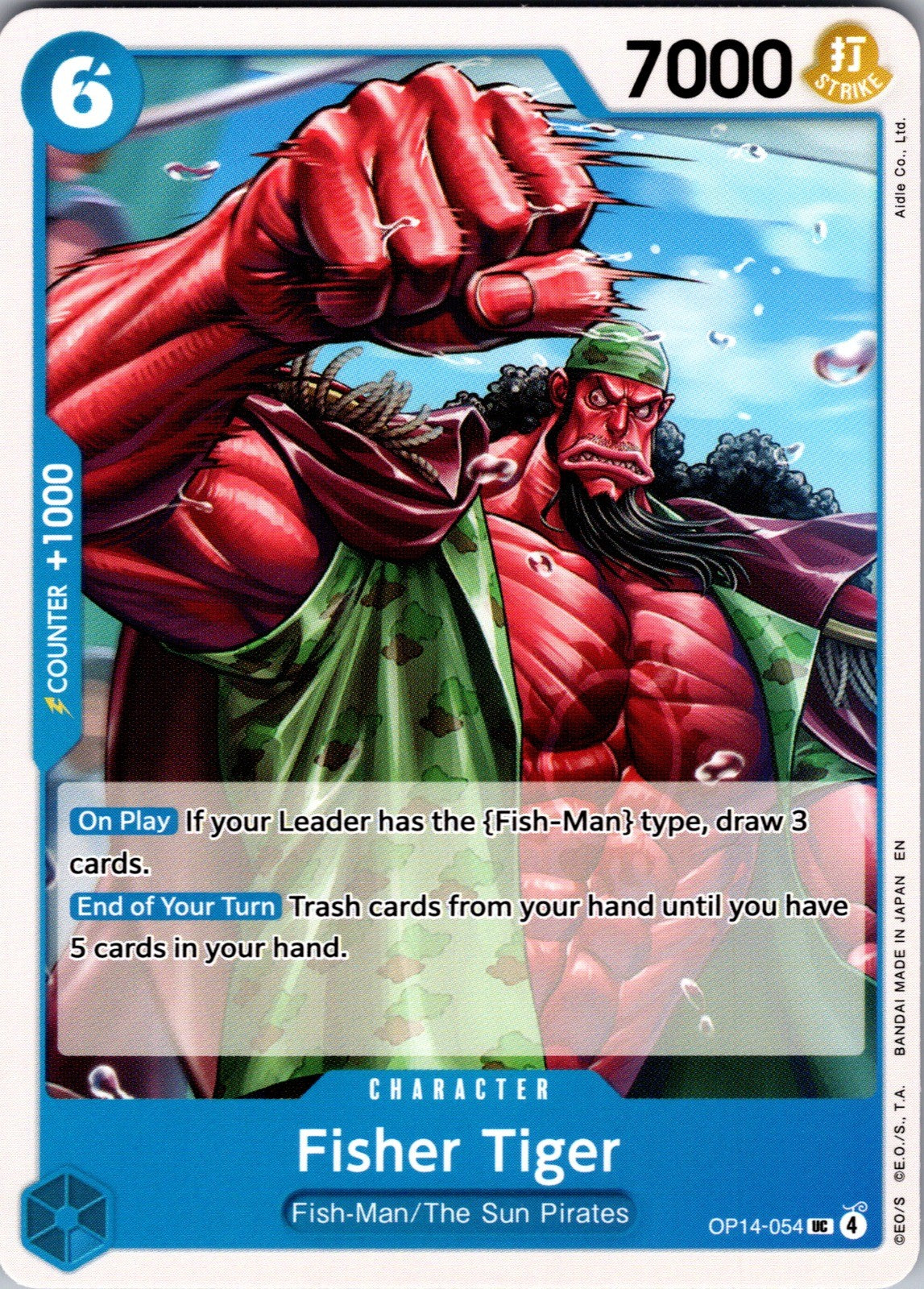 Fisher Tiger UC The Azure Sea's Seven Release Event Cards OP14-054 LP