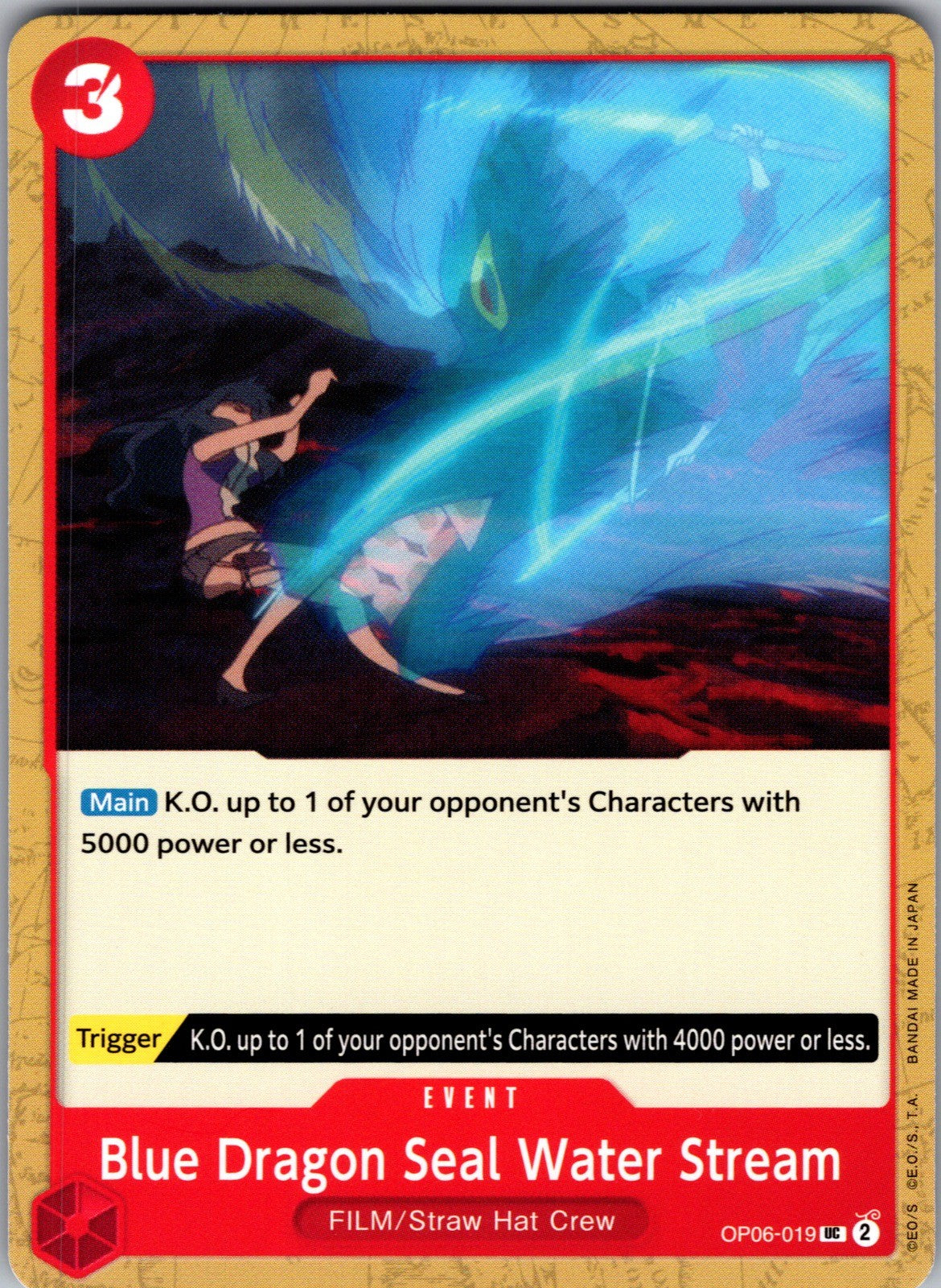 Blue Dragon Seal Water Stream UC Wings of the Captain OP06-019 LP