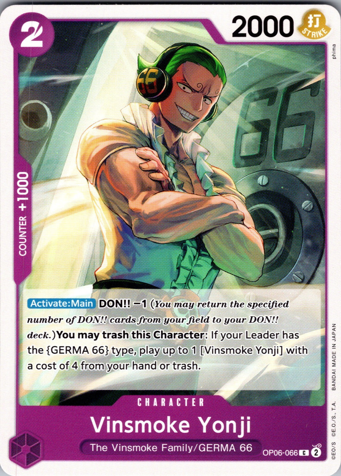Vinsmoke Yonji (066) C Wings of the Captain OP06-066 LP