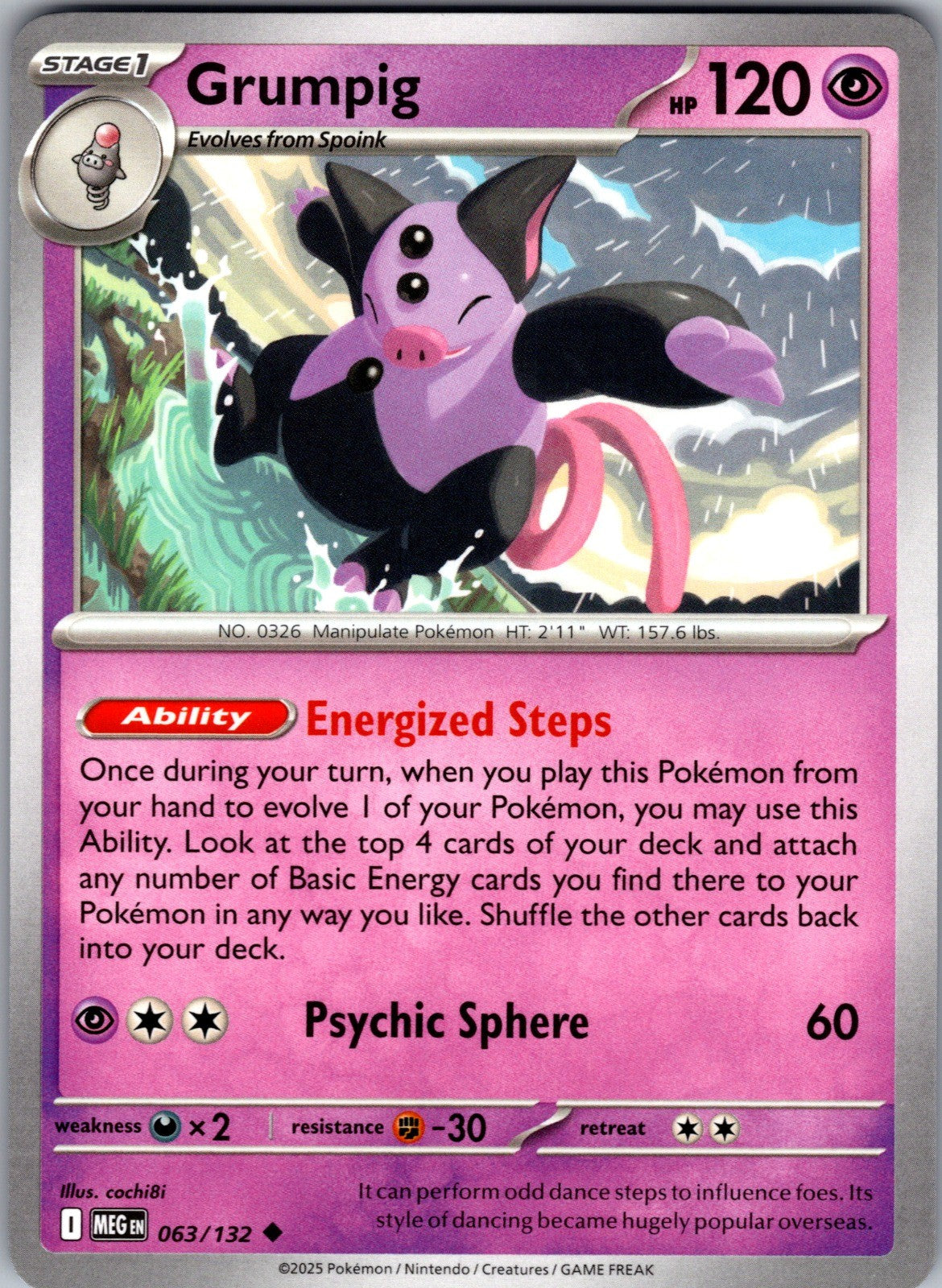 Grumpig Uncommon ME01: Mega Evolution 063/132 LP