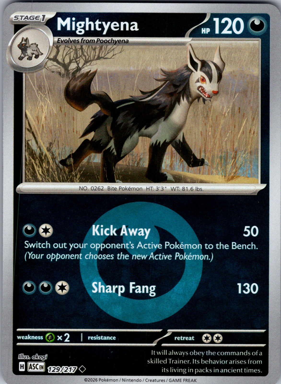 Mightyena - (Energy Symbol Pattern) Reverse Holo Uncommon ME: Ascended Heroes 12
