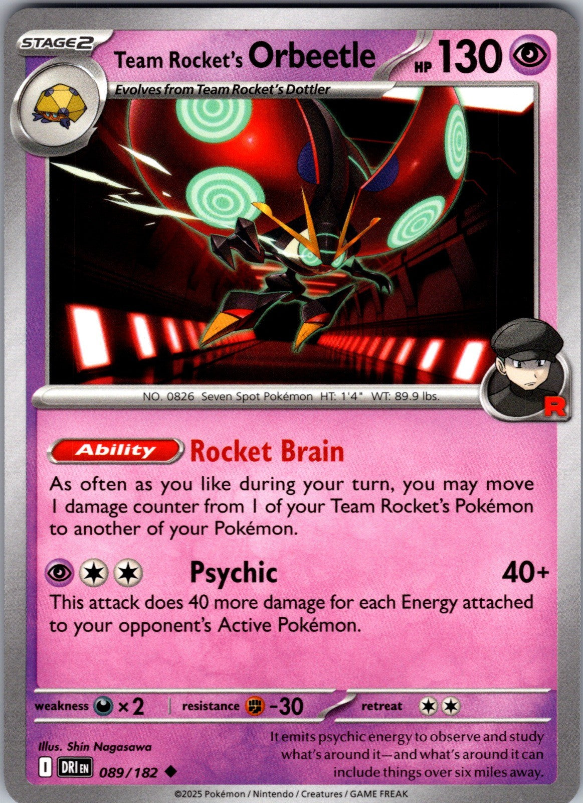 Team Rocket's Orbeetle Uncommon SV10: Destined Rivals 089/182 LP