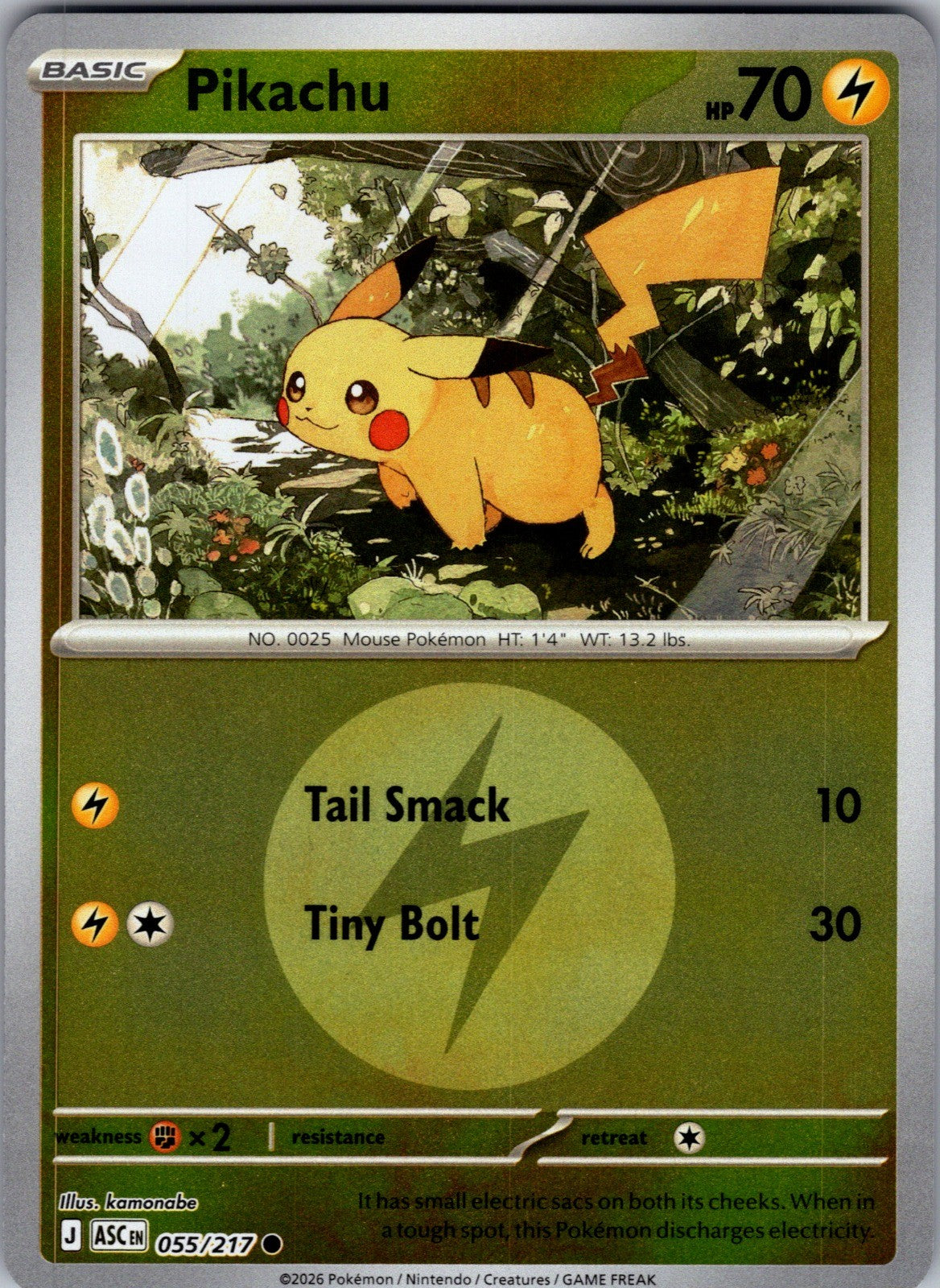 Pikachu (Energy Symbol Pattern) Reverse Holo Common ME: Ascended Heroes 055/217