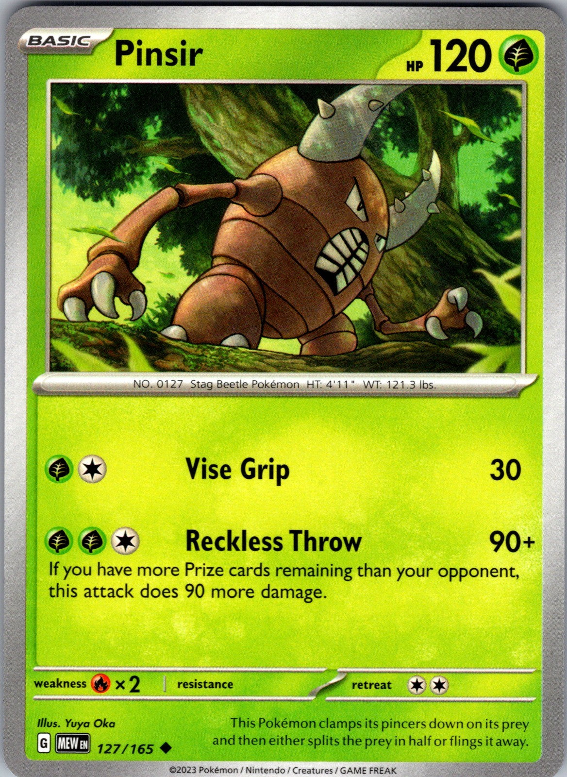 Pinsir Uncommon SV: Scarlet & Violet 151 127/165 LP