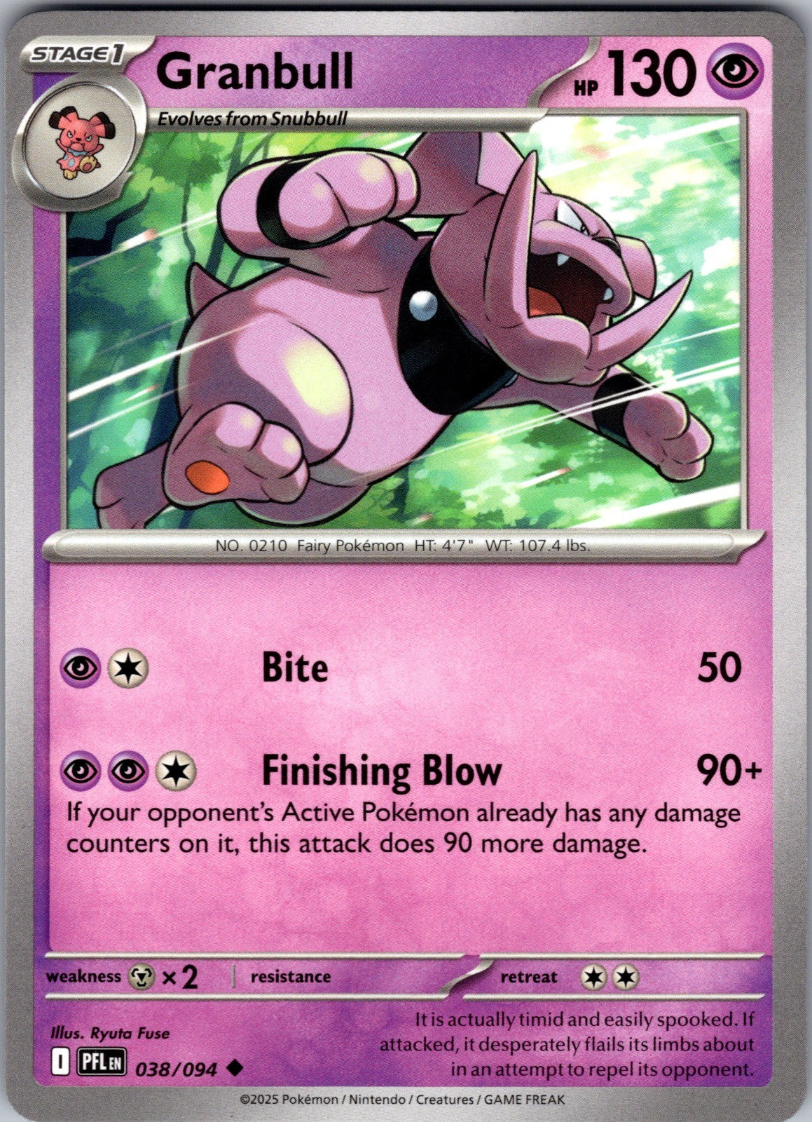 Granbull Uncommon ME02: Phantasmal Flames 038/094 LP