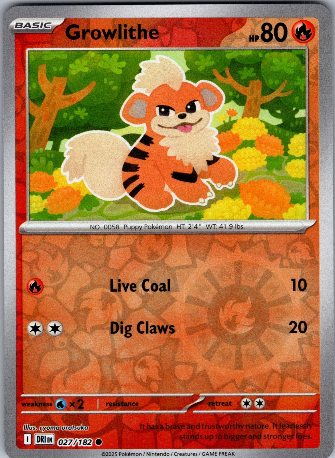 Growlithe Common SV10: Destined Rivals 027/182 LP