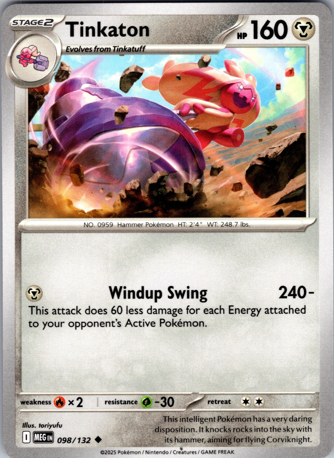 Tinkaton Uncommon ME01: Mega Evolution 098/132 LP