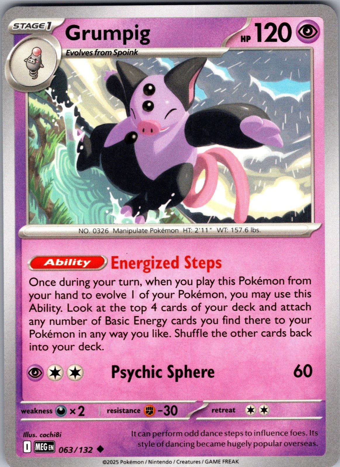 Grumpig Uncommon ME01: Mega Evolution 063/132 LP