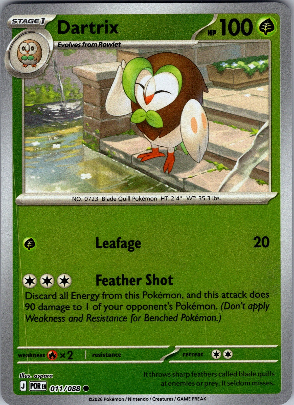 Dartrix Reverse Holo Common ME03: Perfect Order 011/088 LP