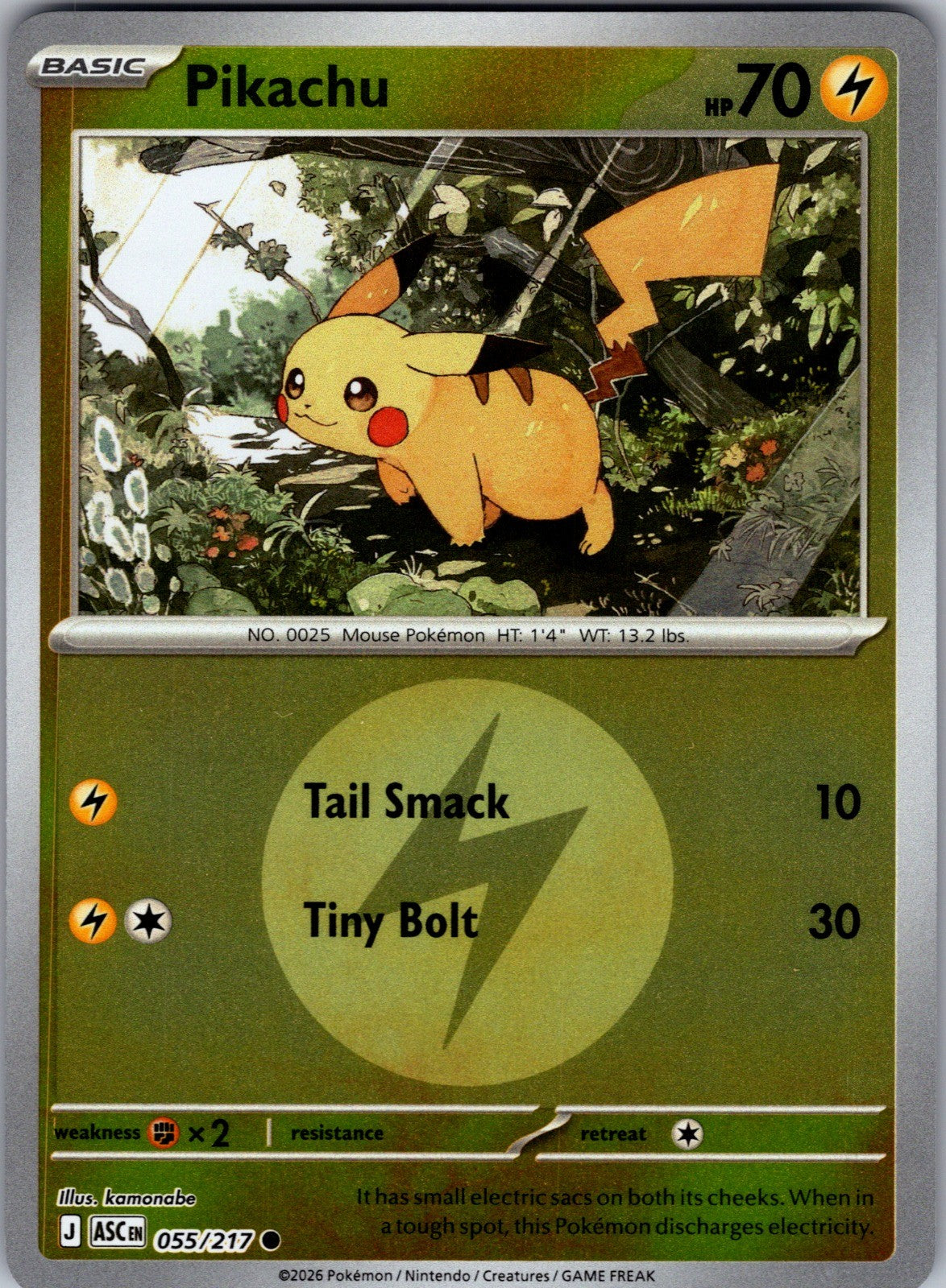 Pikachu (Energy Symbol Pattern) Reverse Holo Common ME: Ascended Heroes 055/217