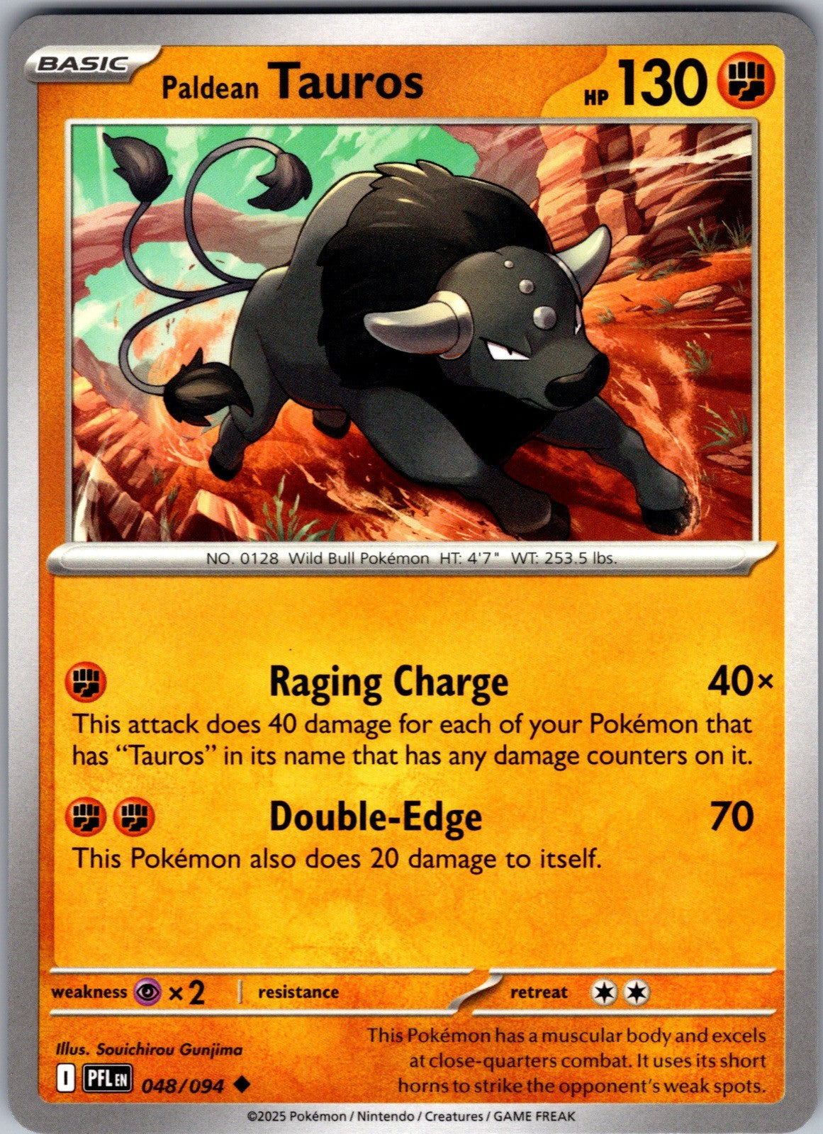 Paldean Tauros Uncommon ME02: Phantasmal Flames 048/094 LP