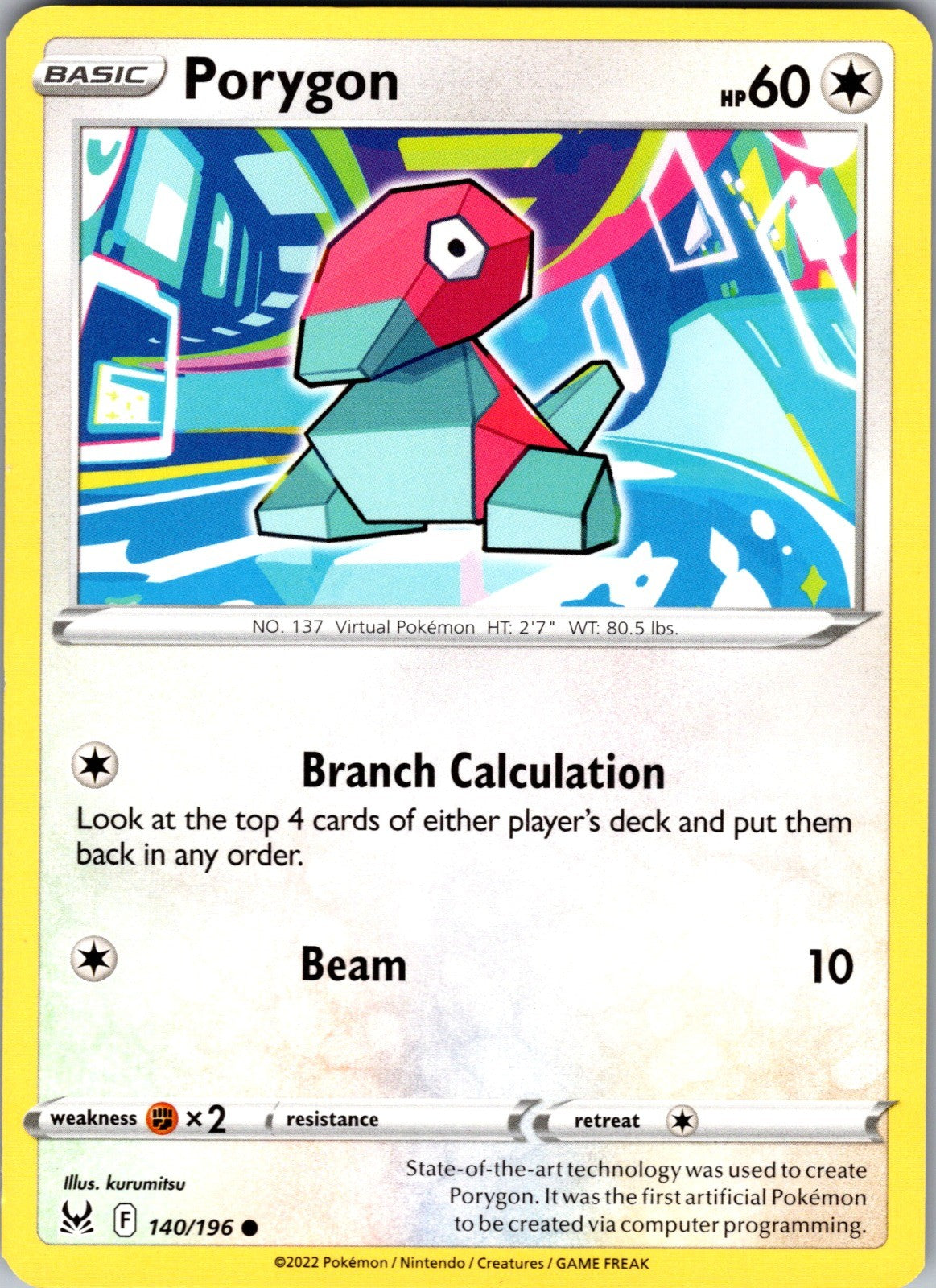 Porygon Common SWSH11: Lost Origin 140/196 LP