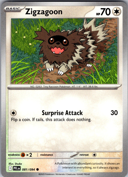 Zigzagoon Common ME02: Phantasmal Flames 081/094 LP