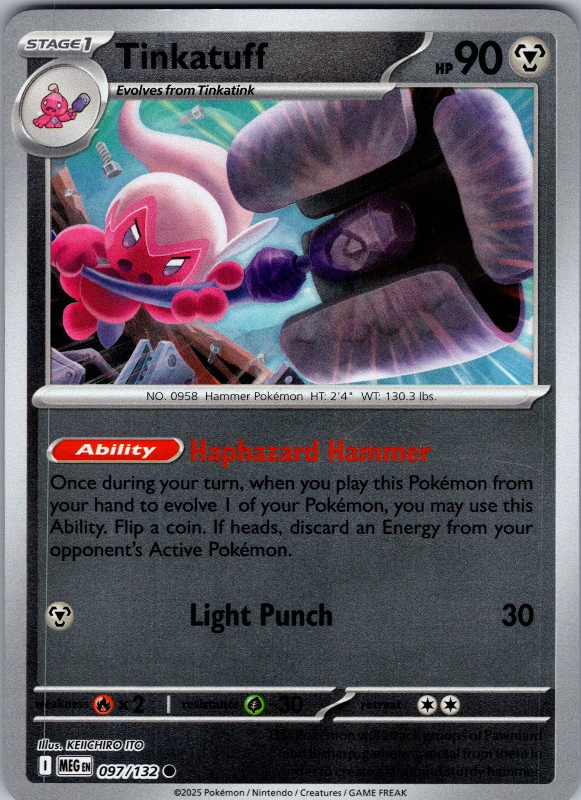 Tinkatuff Reverse Holo Common ME01: Mega Evolution 097/132 LP