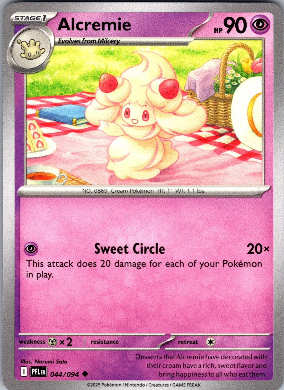 Alcremie Uncommon ME02: Phantasmal Flames 044/094 LP