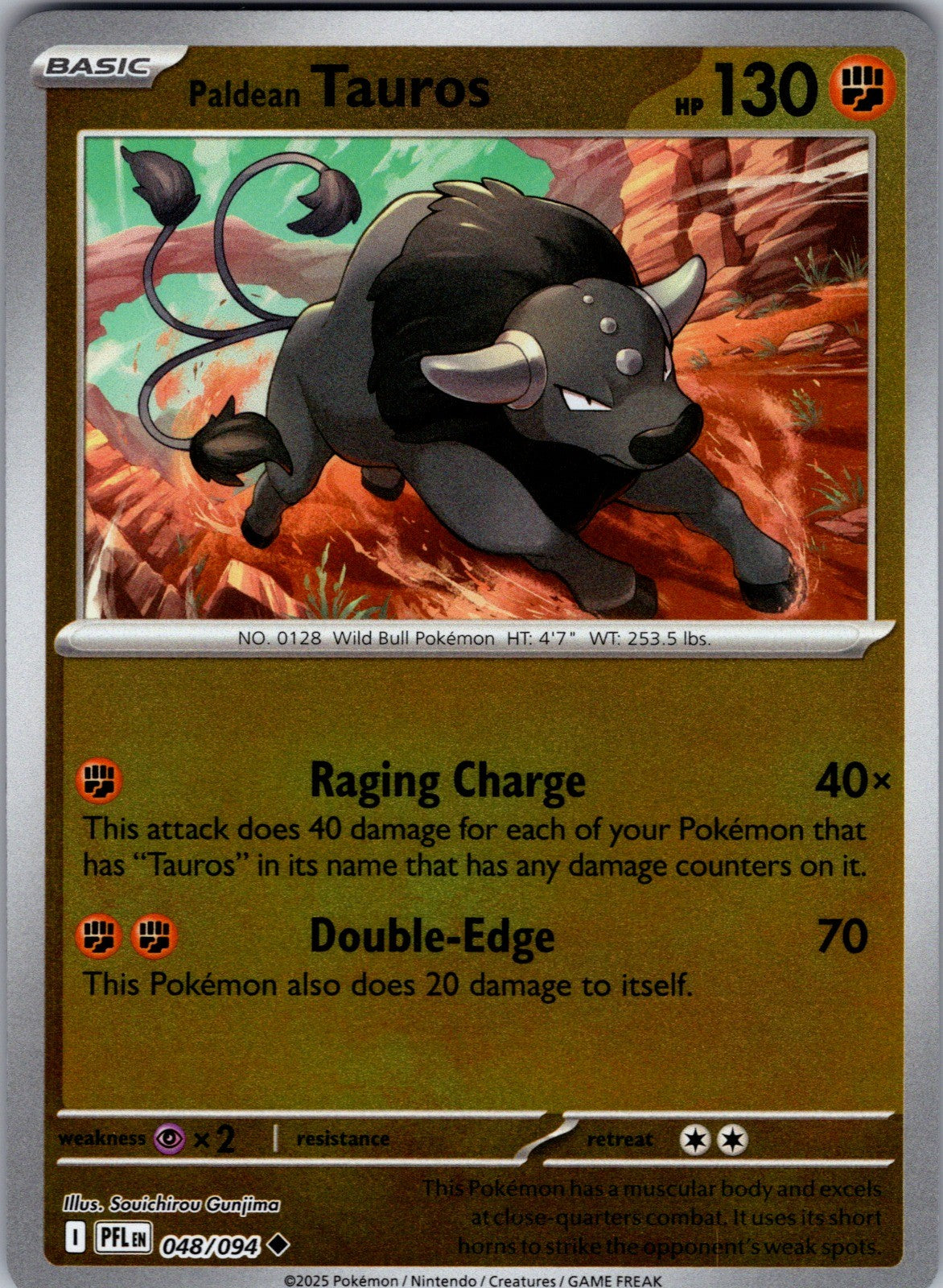 Paldean Tauros Uncommon ME02: Phantasmal Flames 048/094 LP
