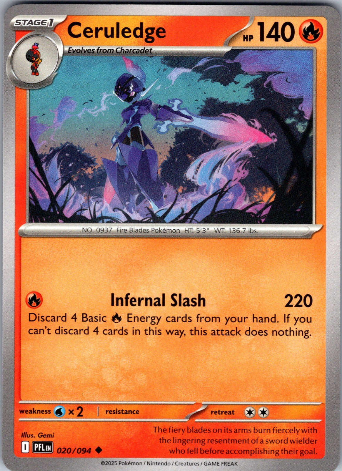 Ceruledge Uncommon ME02: Phantasmal Flames 020/094 LP