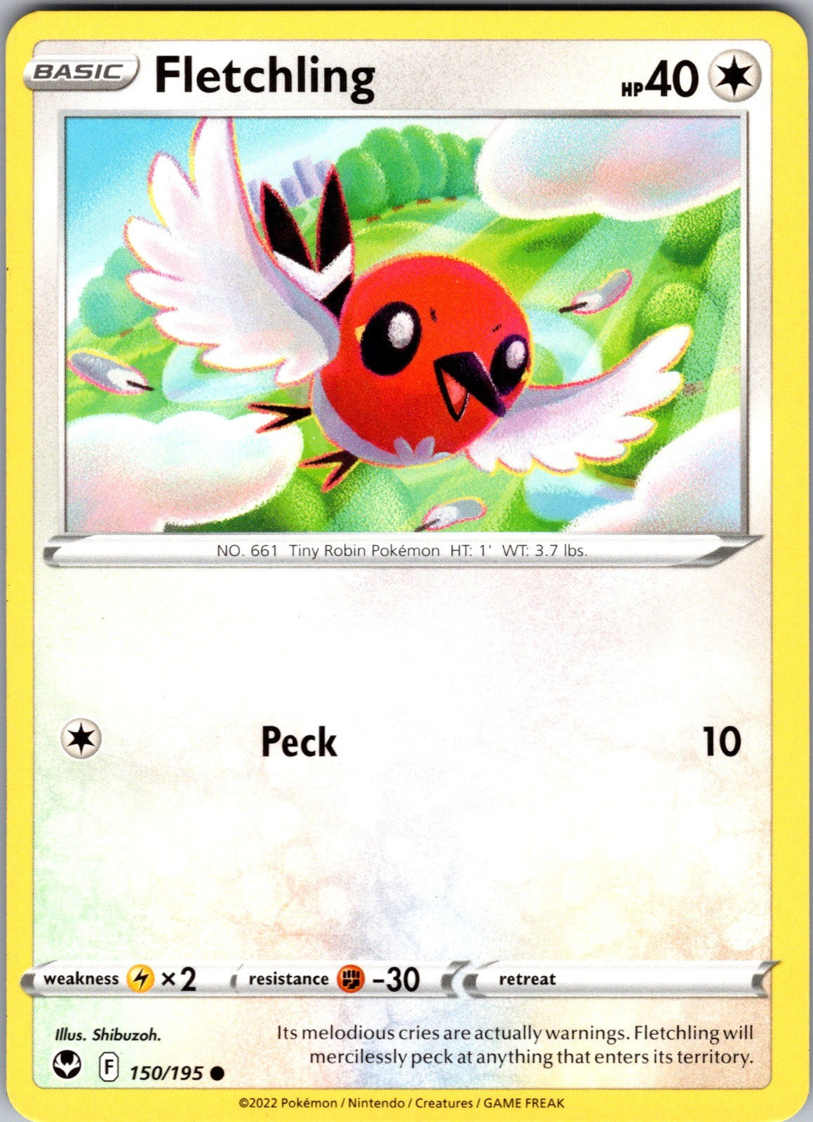 Fletchling Common SWSH12: Silver Tempest 150/195 LP