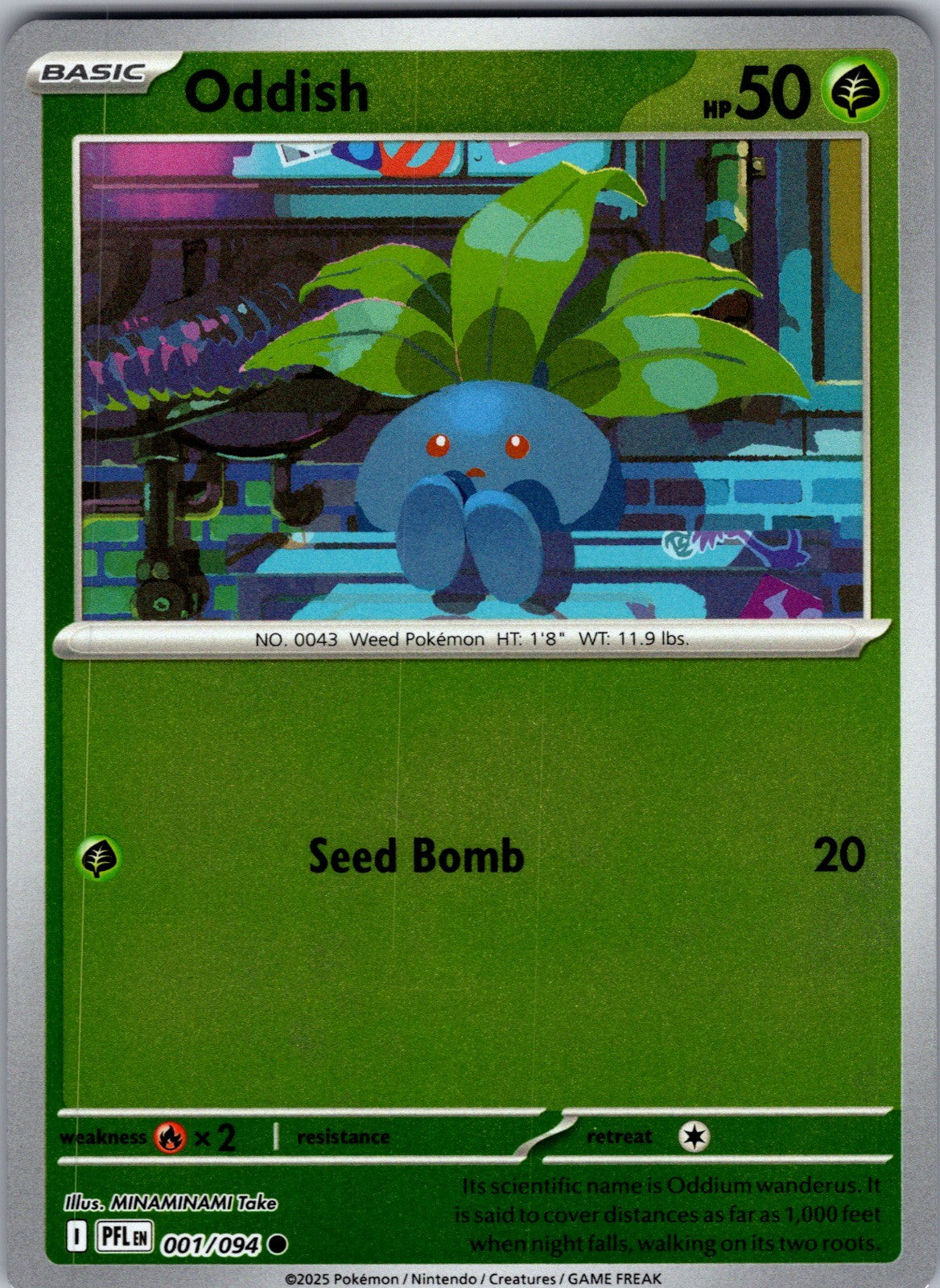 Oddish Reverse Holo Common ME02: Phantasmal Flames 001/094 LP