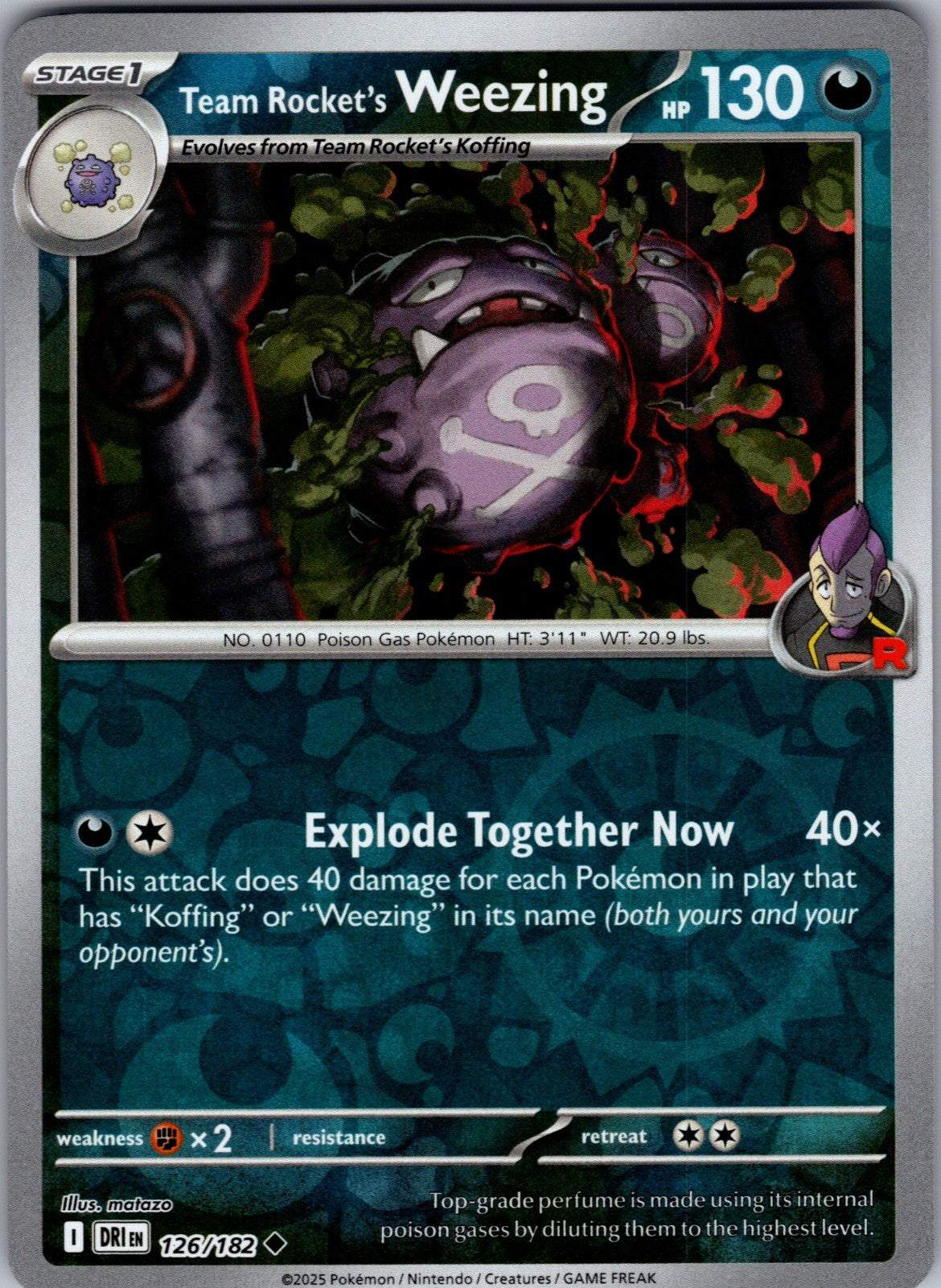 Team Rocket's Weezing Uncommon SV10: Destined Rivals 126/182 LP