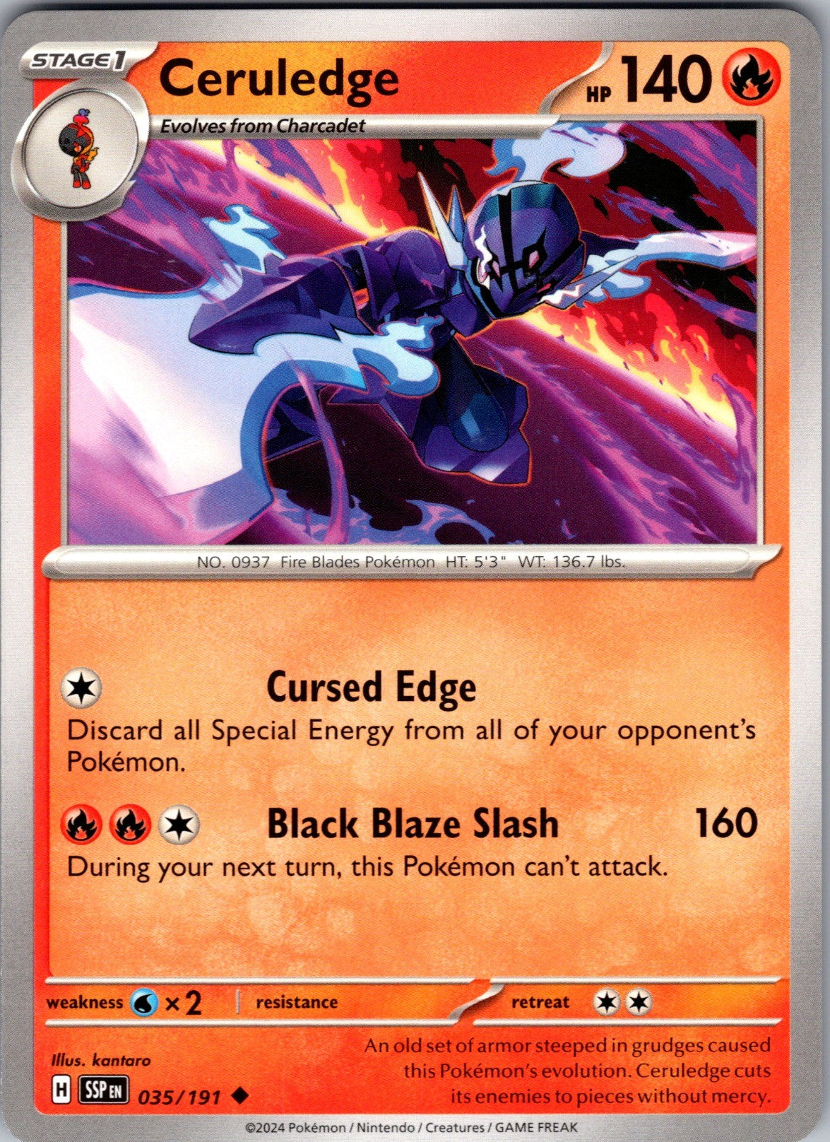 Ceruledge Uncommon SV08: Surging Sparks 035/191 LP
