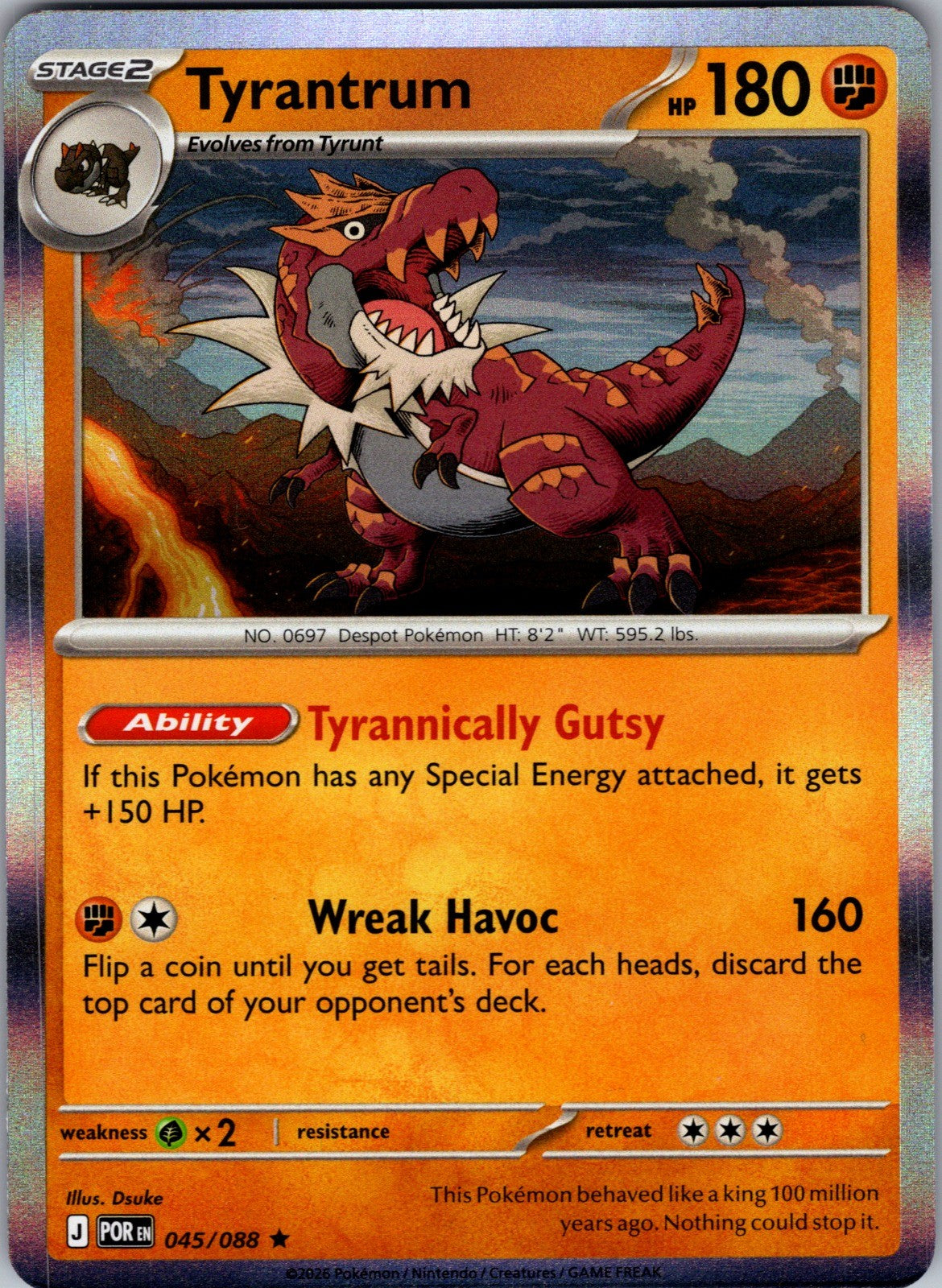 Tyrantrum Holo Rare ME03: Perfect Order 045/088 LP