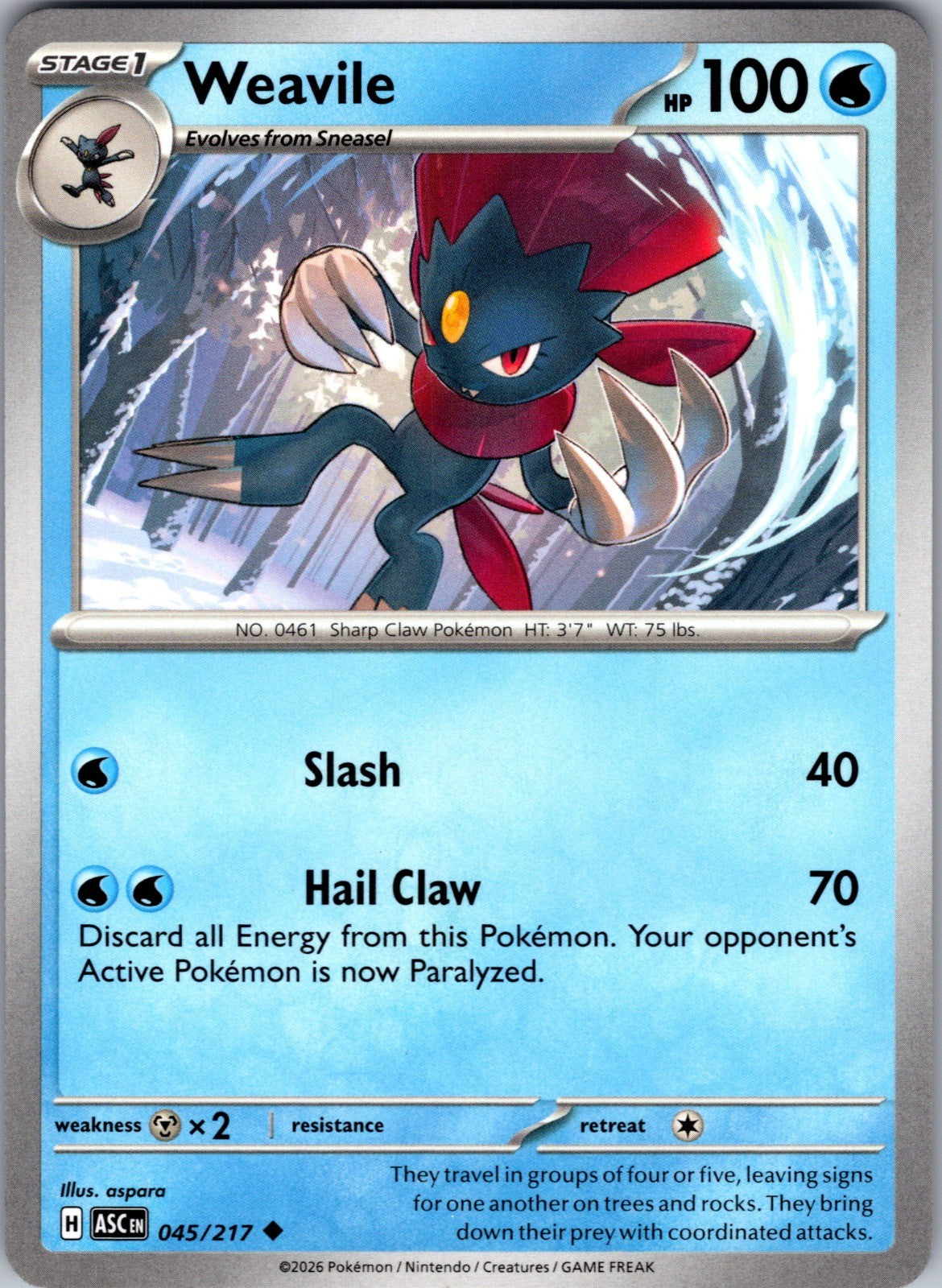 Weavile Uncommon SV: Shrouded Fable 014/064 LP