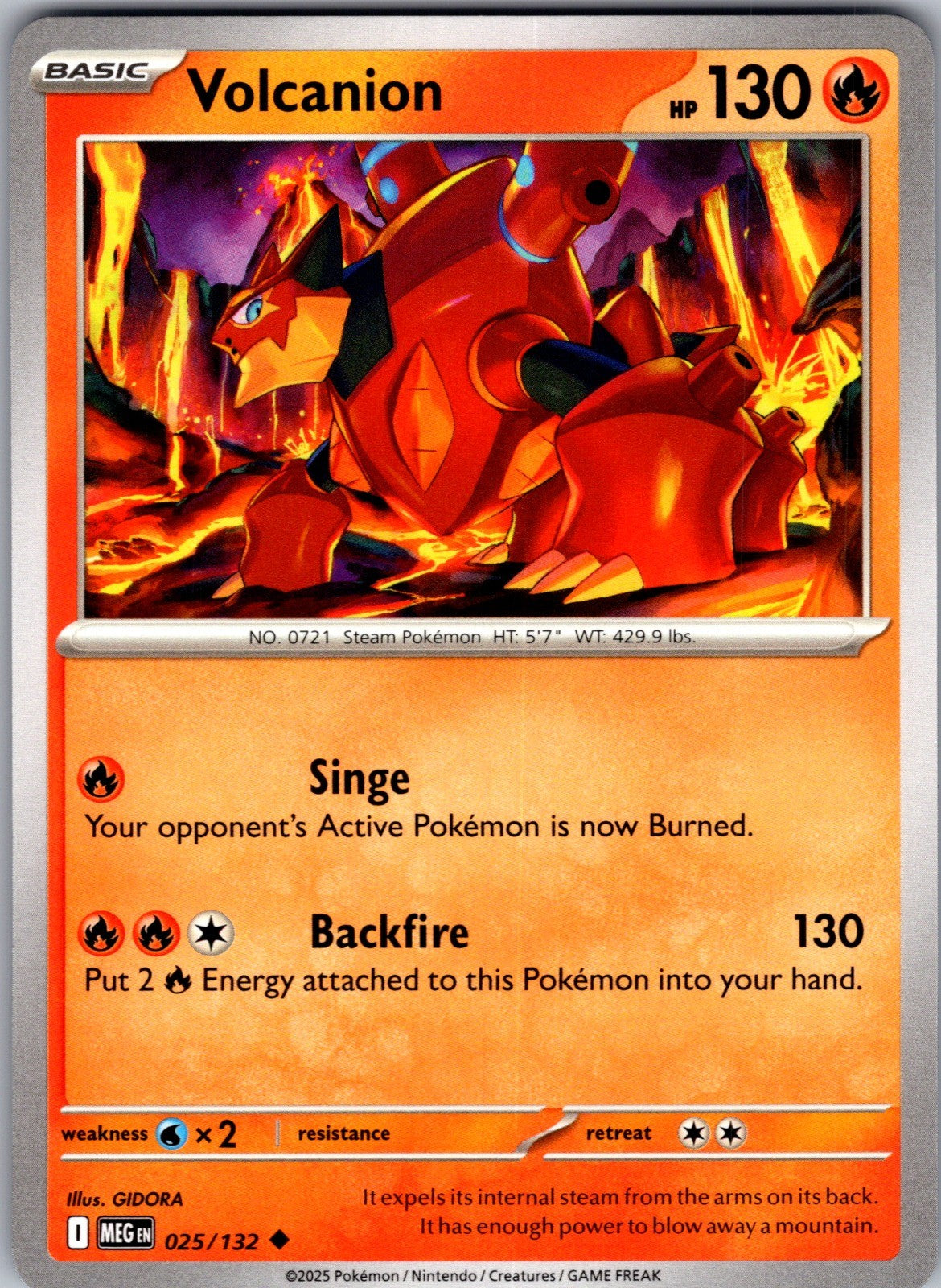 Volcanion Uncommon ME01: Mega Evolution 025/132 LP