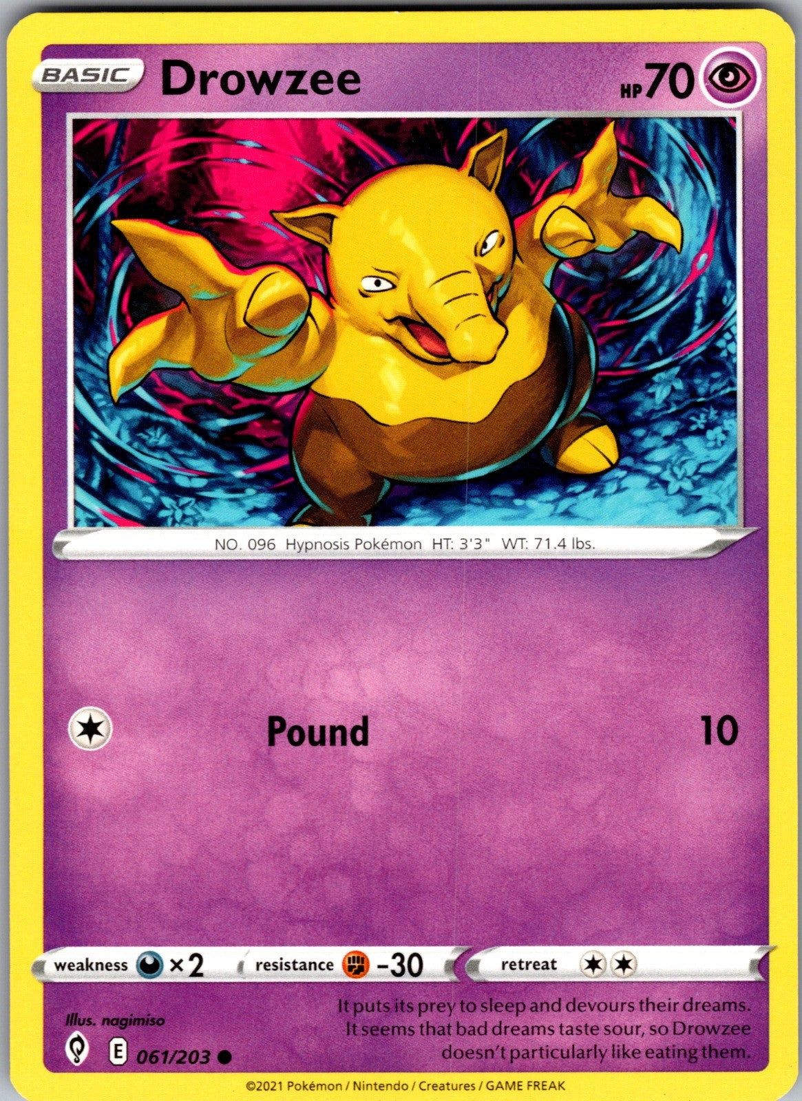 Drowzee Common SWSH07: Evolving Skies 061/203 LP