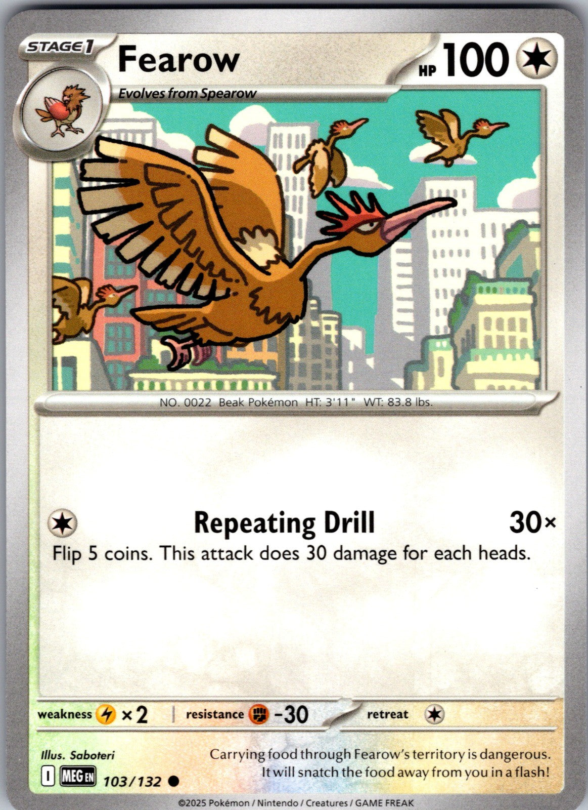 Fearow Common ME01: Mega Evolution 103/132 LP