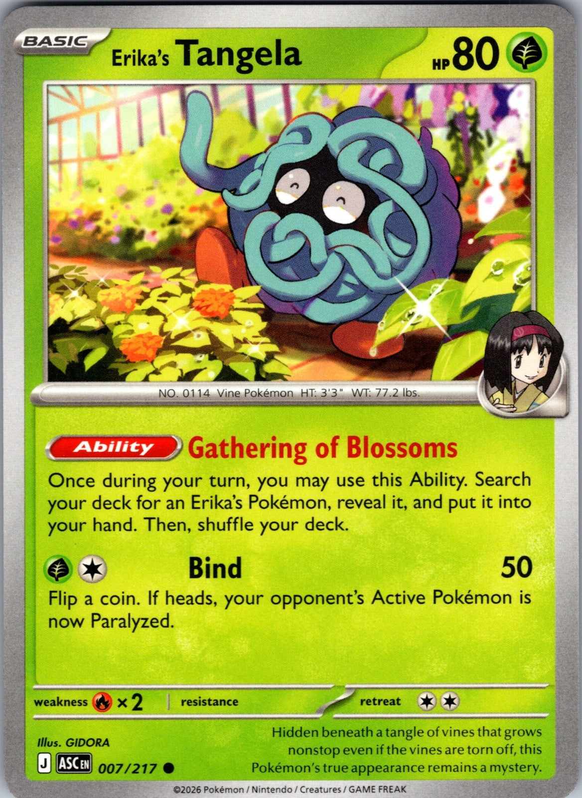 Erika's Tangela Common ME: Ascended Heroes 007/217 LP