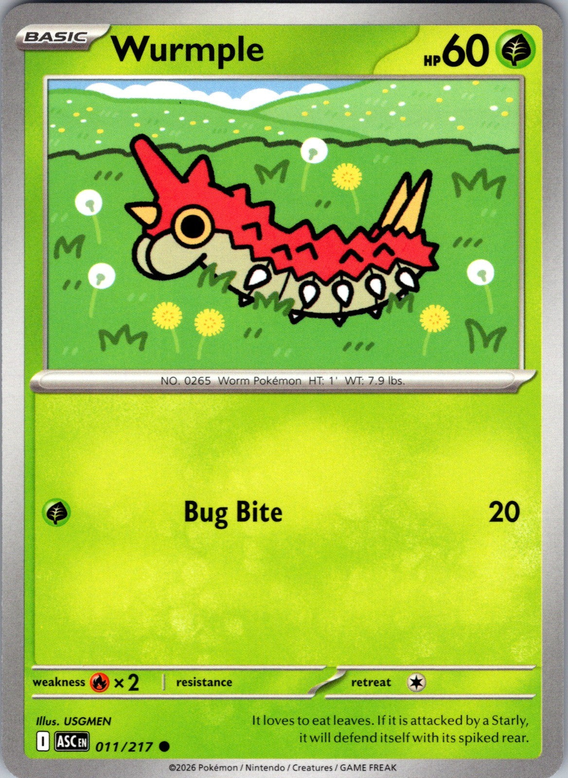 Wurmple Common ME: Ascended Heroes 011/217 LP