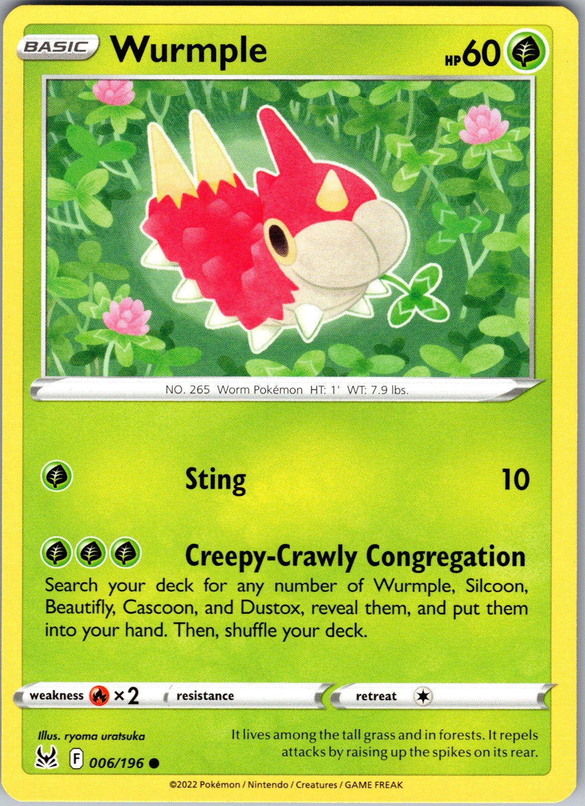 Wurmple Common SWSH11: Lost Origin 006/196 LP