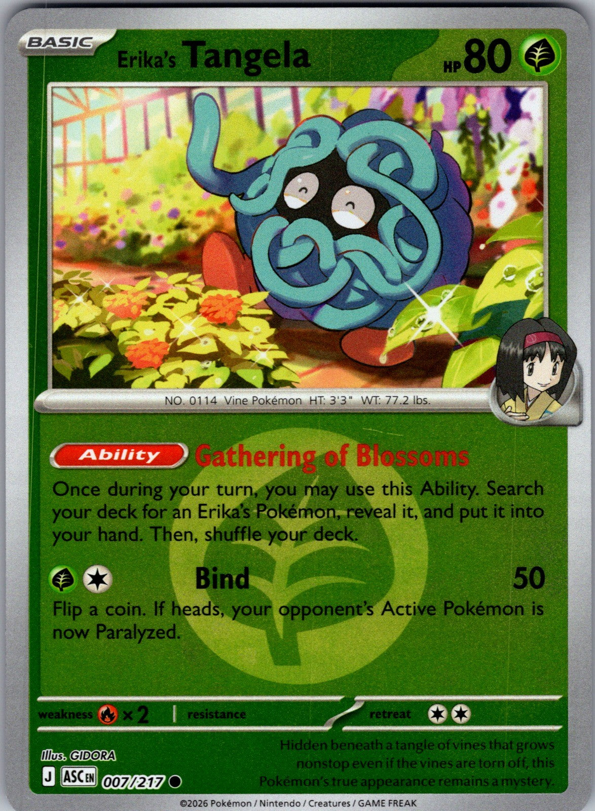 Erika's Tangela - (Energy Symbol Pattern) Reverse Holo Common ME: Ascended Heroe